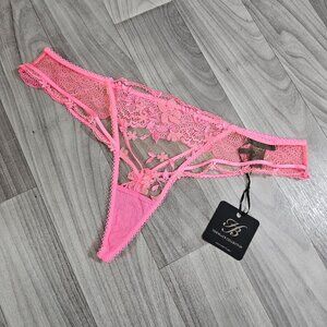 NWT Honey Birdette Sabrina Candy Pink Thong Size XL